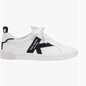 ♠️ K As In Kate Court Woman’s Sneaker White w/black detail - gold spade size 6